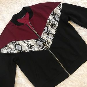 Multi colored bomber jacket